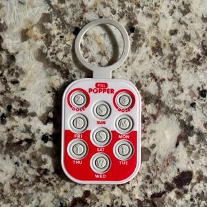 Red and White Organizer Keychain